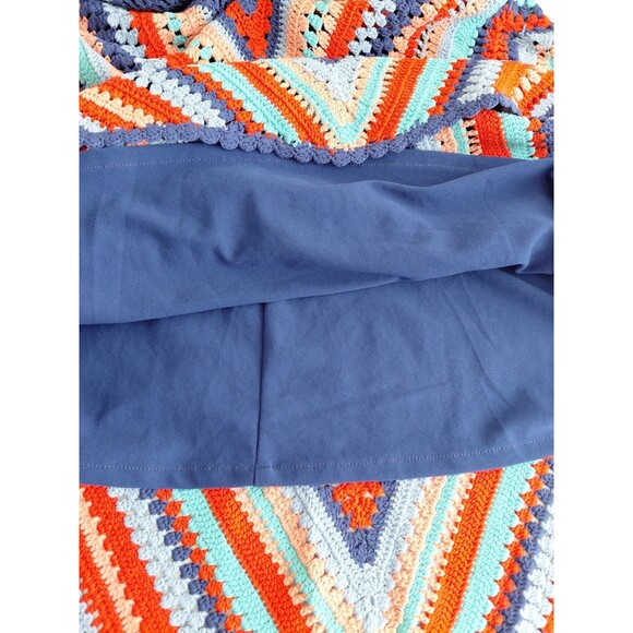 Anthropologie Parker Size S Sleeveless Multicolor Blues/Red Midi Crocheted Dress - Picture 8 of 10